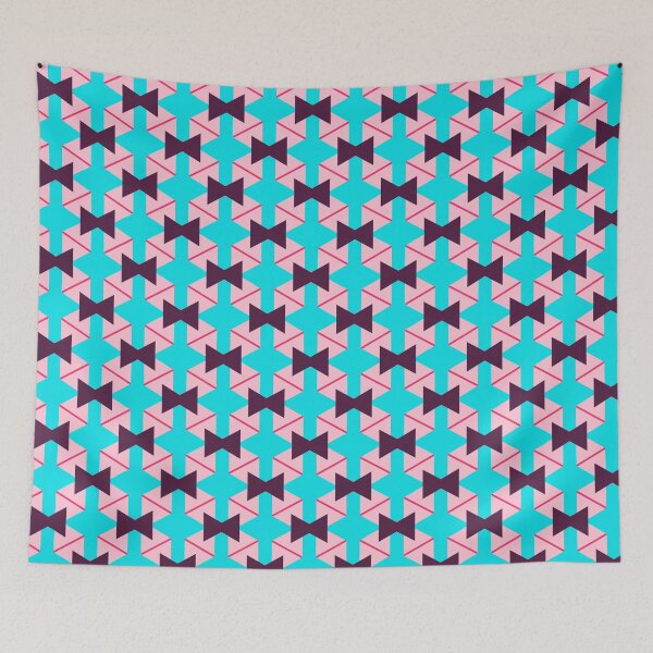 Item preview, Awesome Crosshatch Herringbone Pink Blue Geomteric Pattern designed and sold by RoyalStarsPatts.