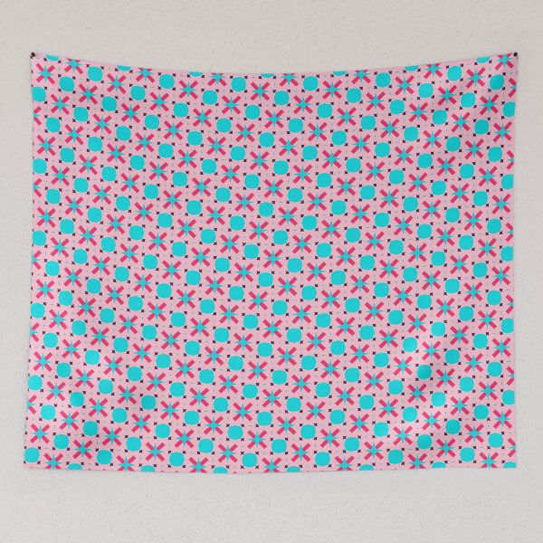 Item preview, Cute Diamond Herringbone Blue Pink Geometric Abstract Pattern designed and sold by RoyalStarsPatts.