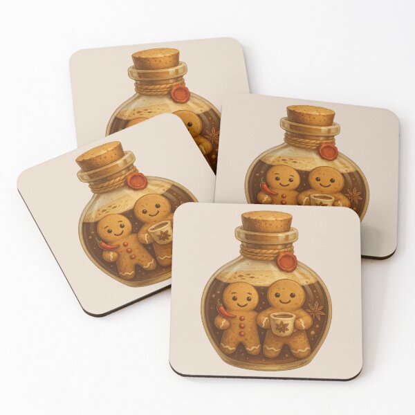 Item preview, Holiday Coffee Potion - Gingerbread Brew Fantasy Bottle Art designed and sold by I AM BRO.