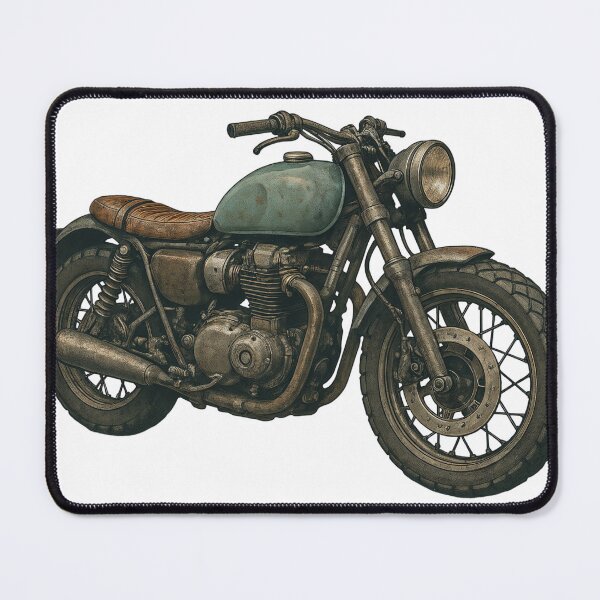Item preview, Vintage Scrambler Motorcycle Clip Art PNG – Retro Rust Bike Isolated designed and sold by Creative88Art.