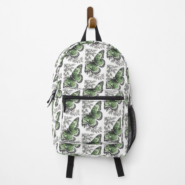 Item preview, Green Butterfly on White Flower – Nature Aesthetic Art designed and sold by Ditstyle.