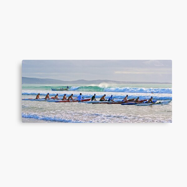 Skis and a surf boat at Lorne Canvas Print