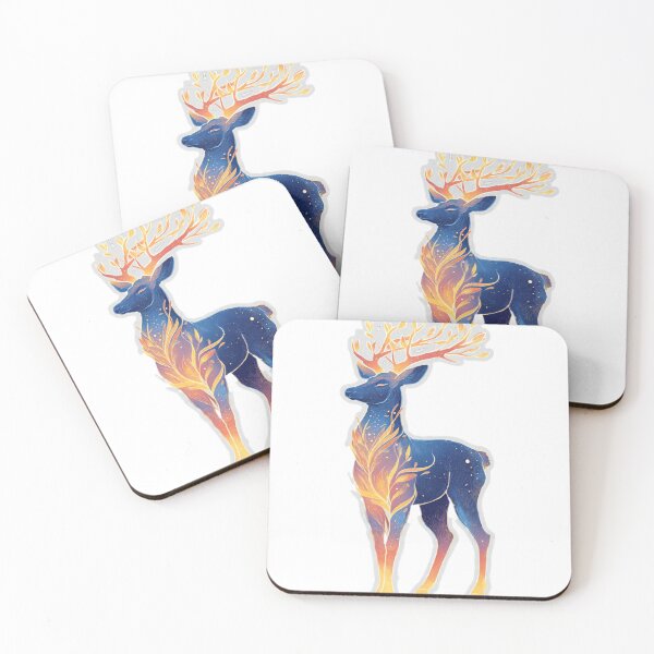 Item preview, Cosmic Fire Deer – Galaxy Antlers Fantasy Art designed and sold by DailySparks.