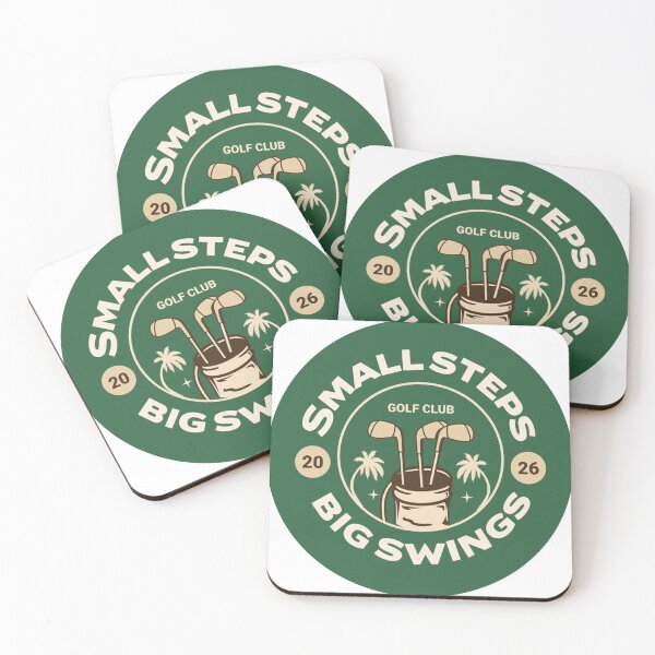 Item preview, Small Steps Big Swings Vintage Golf Club Badge Design designed and sold by Lamassatshop.