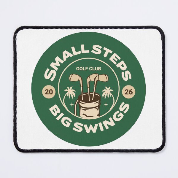 Item preview, Small Steps Big Swings Vintage Golf Club Badge Design designed and sold by Lamassatshop.