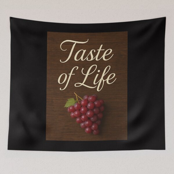Item preview, Taste of Life – Natural Grapes Illustration on Rustic Wood Background designed and sold by @majovegana.