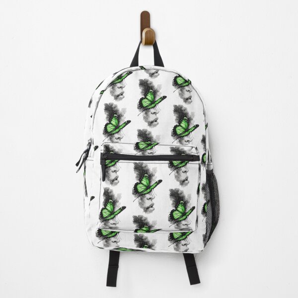 Item preview, Green Butterfly on White Flower – Nature Aesthetic Art designed and sold by Ditstyle.