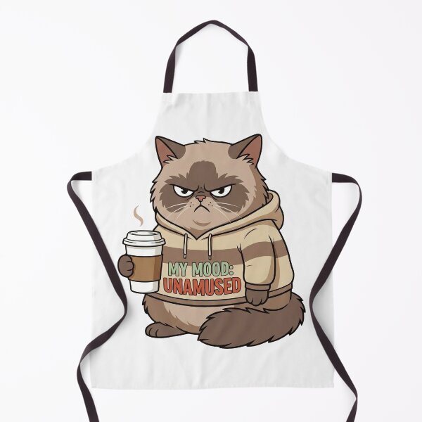 Item preview, My Mood Unamused Funny Cat Cartoon Graphic for Coffee Lover designed and sold by chattsuede.