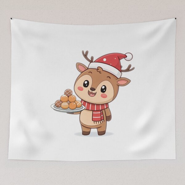 Item preview, Sweet Reindeer with Chocolate Truffles – Cozy Holiday Art by Vivo Studio designed and sold by VivoStudio.