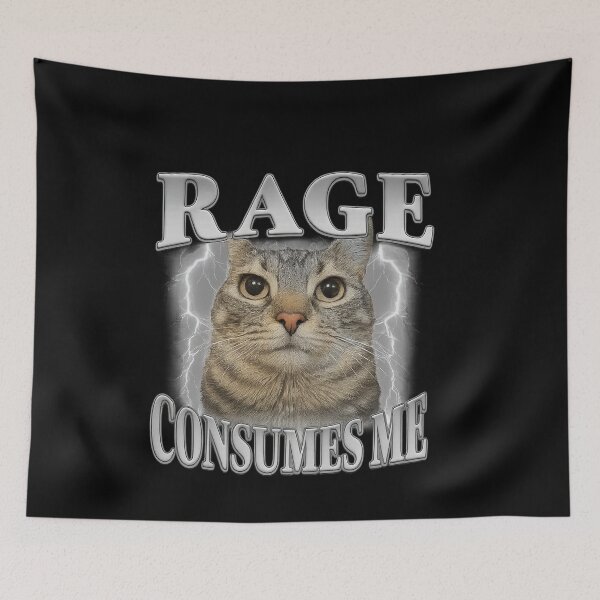 Item preview, Rage Consumes Me Funny cat designed and sold by IdealDo.