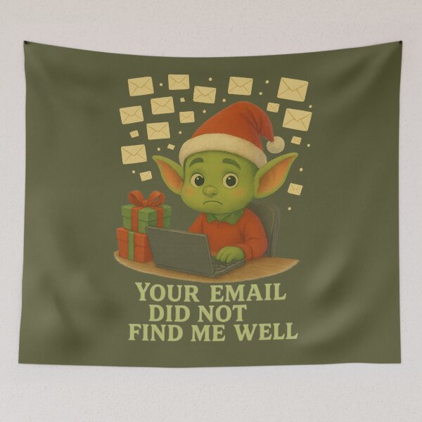 Item preview, Holiday Goblin Email Overload Office Humor designed and sold by I AM BRO.
