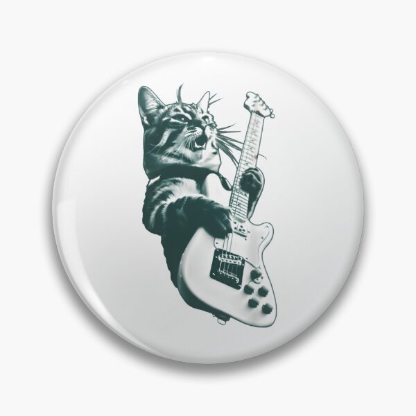 Item preview, Rock Cat Playing Guitar,  A Funny Guitar Cat, Perfect for Cat Lovers and Rock Lovers Alike designed and sold by DesignDenDo ⭐⭐⭐⭐⭐.