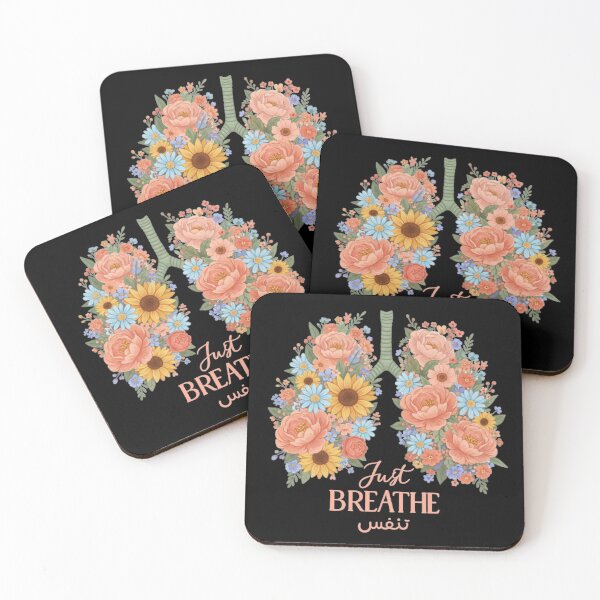Item preview, Just Breathe - Floral Lungs Arabic English Respiratory Mental Health Art (V.1) designed and sold by D-Islamic.