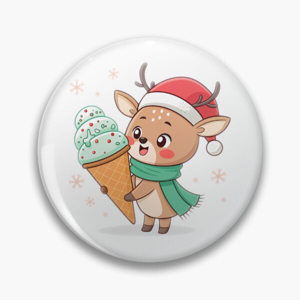 Item preview, Cute Reindeer with Ice Cream – Sweet Christmas Vibes by Vivo Studio designed and sold by VivoStudio.