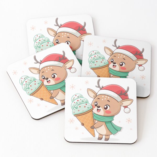Item preview, Cute Reindeer with Ice Cream – Sweet Christmas Vibes by Vivo Studio designed and sold by VivoStudio.