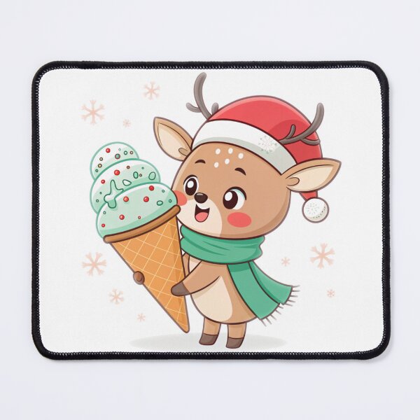 Item preview, Cute Reindeer with Ice Cream – Sweet Christmas Vibes by Vivo Studio designed and sold by VivoStudio.