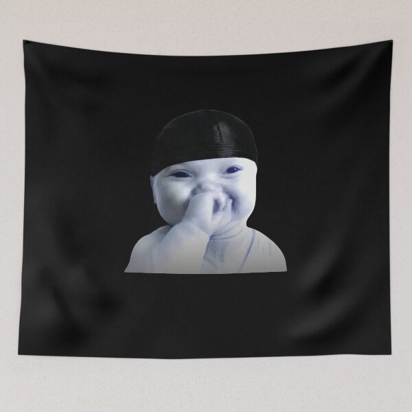 Item preview, Tuff AI Niche Baby Holding Laugh Meme In Durag designed and sold by elderberry.