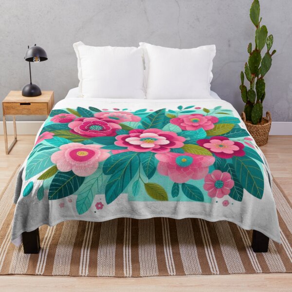 Item preview, Fuschia Pink and Teal Floral Group designed and sold by scrappygrammy.