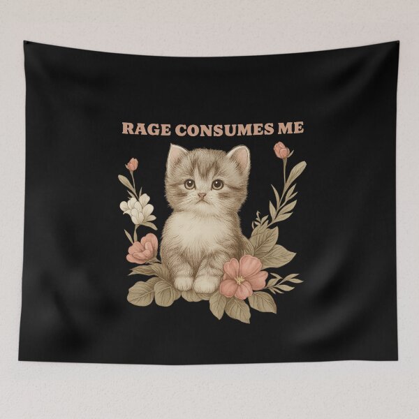 Item preview, Rage Consumes Me Funny cat designed and sold by IdealDo.
