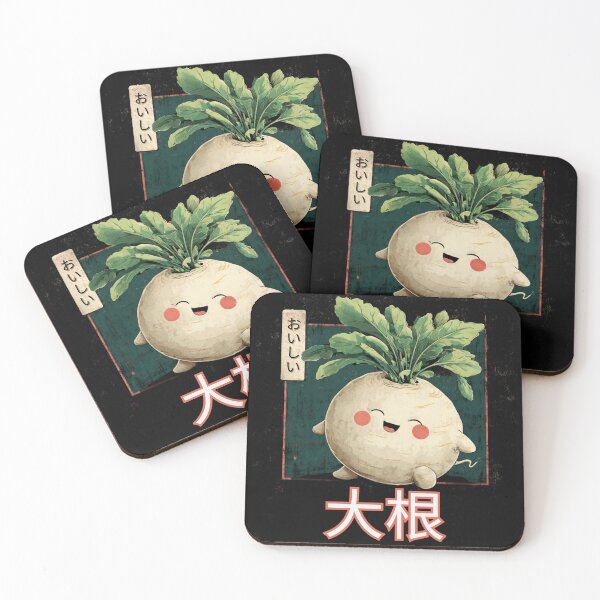 Item preview, Happy Kawaii Daikon Radish Character designed and sold by JeNoStudio.