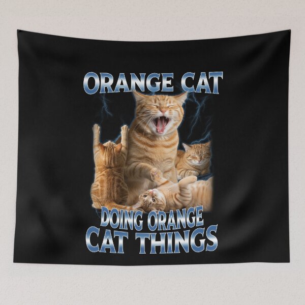 Item preview, Orange Cat Doing Orange Cat Things Humor designed and sold by elderberry.
