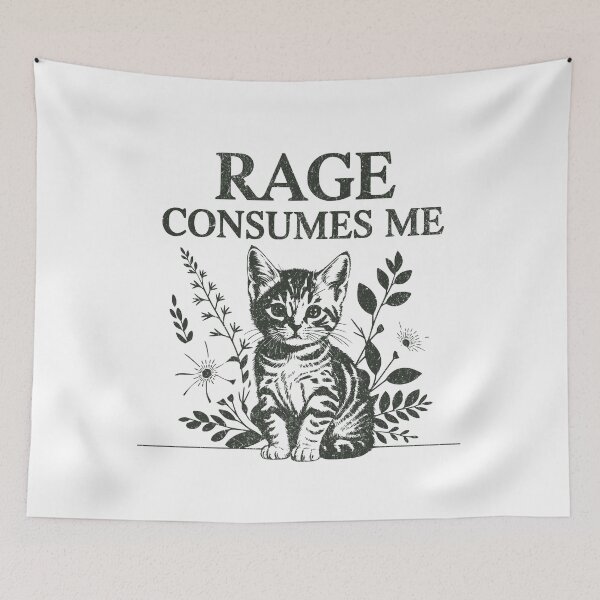 Item preview, Rage Consumes Me Funny cat designed and sold by IdealDo.