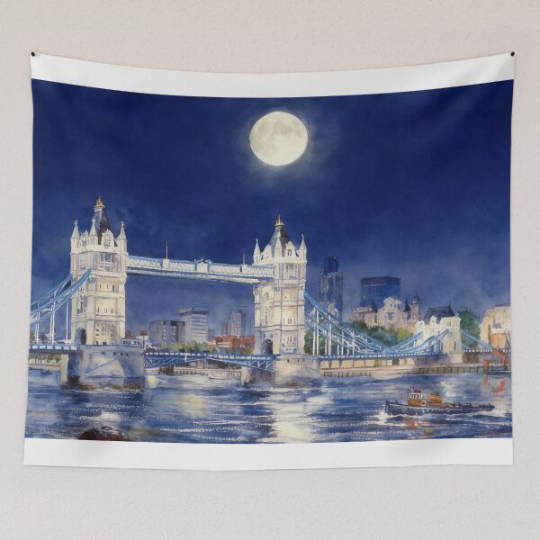 Item preview, Full moon over Tower Bridge London  designed and sold by Mackenzie Moulton International Artist .