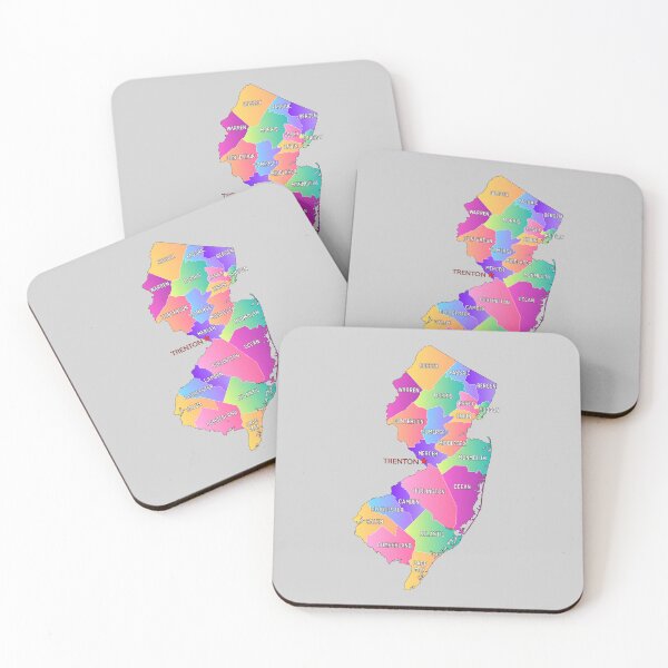 Item preview, Vibrant New Jersey County Map with Trenton Star | NJ Pride Gift designed and sold by mashmosh.