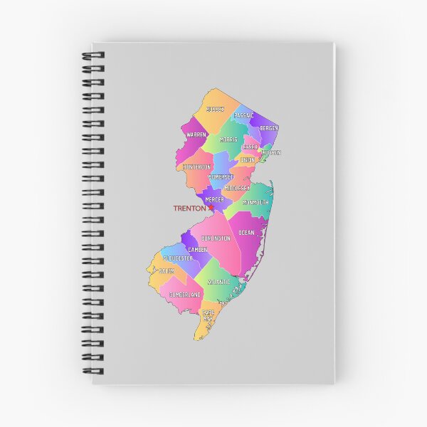 Item preview, Vibrant New Jersey County Map with Trenton Star | NJ Pride Gift designed and sold by mashmosh.
