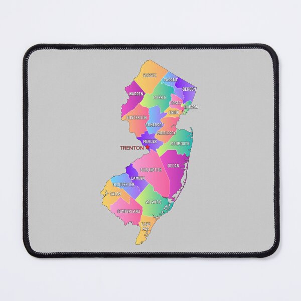 Item preview, Vibrant New Jersey County Map with Trenton Star | NJ Pride Gift designed and sold by mashmosh.
