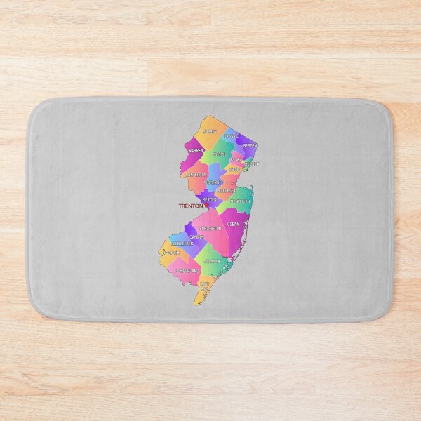 Item preview, Vibrant New Jersey County Map with Trenton Star | NJ Pride Gift designed and sold by mashmosh.