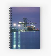 Containership loading in the Night, San Francisco, California Spiral Notebook