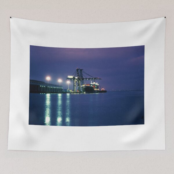 Item preview, Containership loading in the Night, San Francisco, California designed and sold by Wernher Krutein.