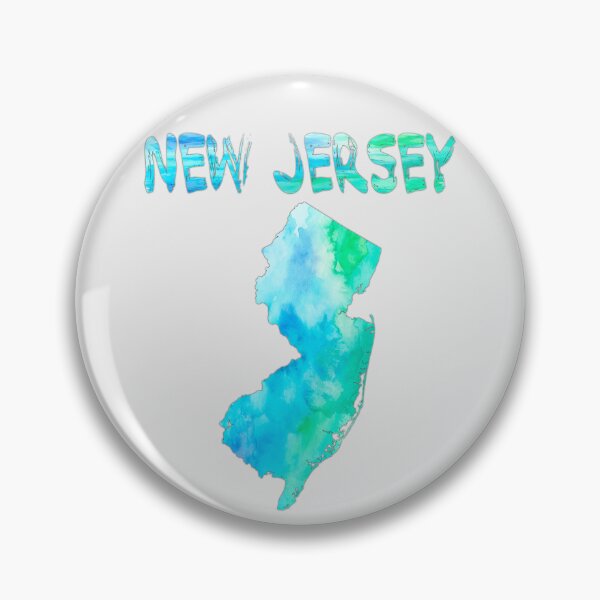 Item preview, Vibrant Watercolor New Jersey Map - Coastal Blue & Green State Pride designed and sold by mashmosh.