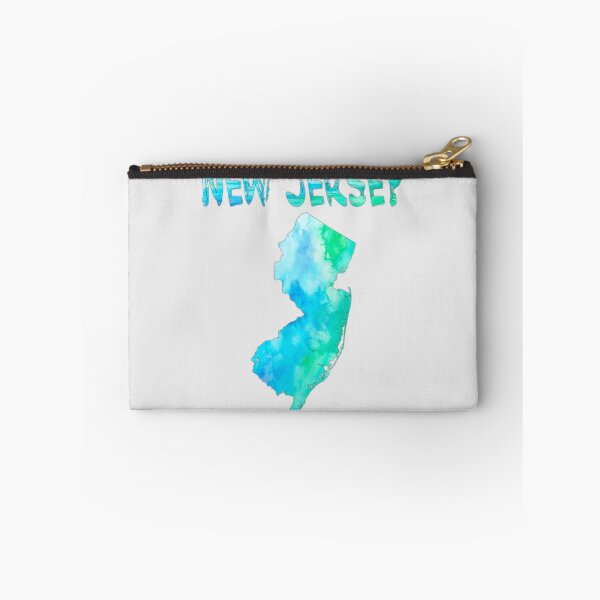 Item preview, Vibrant Watercolor New Jersey Map - Coastal Blue & Green State Pride designed and sold by mashmosh.