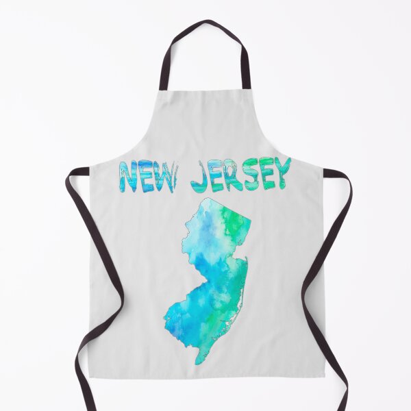 Item preview, Vibrant Watercolor New Jersey Map - Coastal Blue & Green State Pride designed and sold by mashmosh.