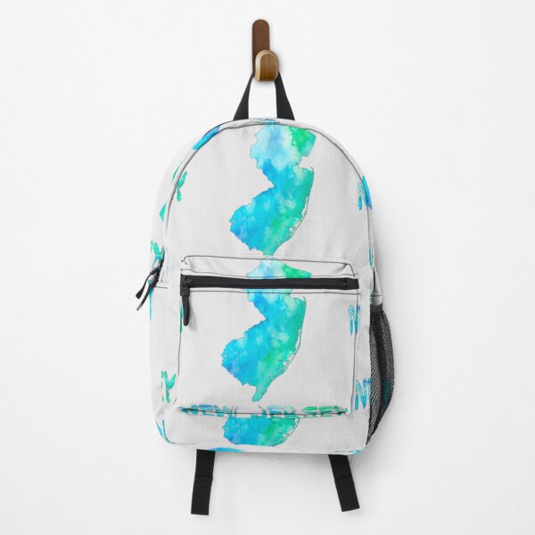 Item preview, Vibrant Watercolor New Jersey Map - Coastal Blue & Green State Pride designed and sold by mashmosh.