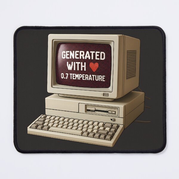 Item preview, Generated With ❤️ 0.7 Temperature – Retro AI Computer Aesthetic designed and sold by GiftLore Studio.