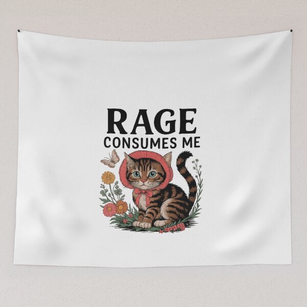 Item preview, Rage Consumes Me Funny cat designed and sold by IdealDo.