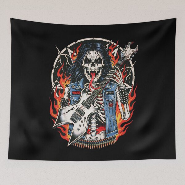 Item preview, Thrash Metal Skeleton - 80s Guitar Shredder designed and sold by CoffinsArt.