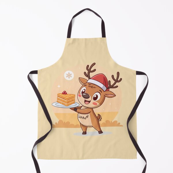 Item preview, Cute Christmas Reindeer with Cake – Sweet Holiday Art by Vivo Studio designed and sold by VivoStudio.