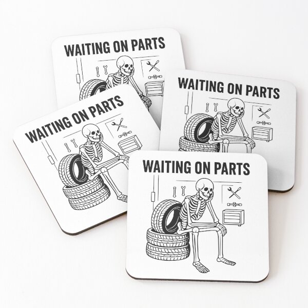 Item preview, Waiting on Parts Skeleton – Funny Mechanic & Auto Repair Illustration designed and sold by Trendymindvibes.