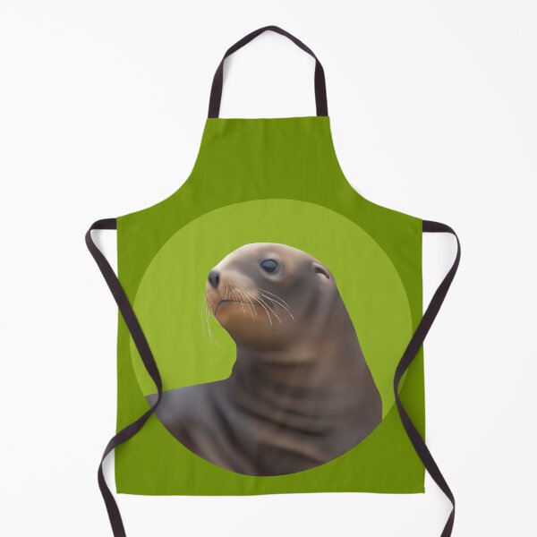 Item preview, Young pakake (NZ sea lion pup) on green designed and sold by GivernyKate.