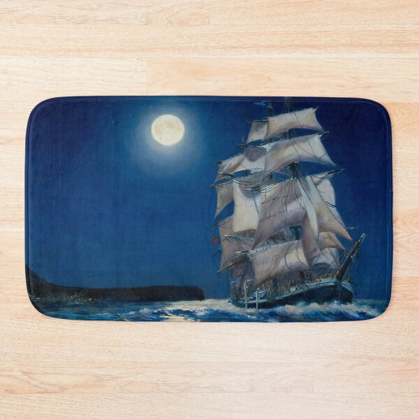 Item preview, Square Riged sailing ship leaving Javea Spain at night designed and sold by Mackenzie Moulton International Artist .