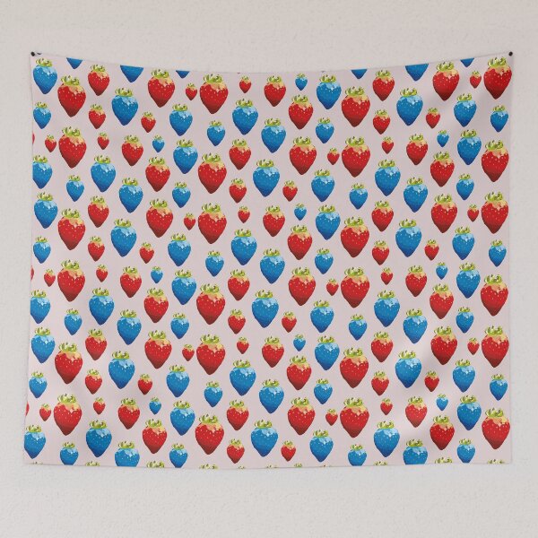 Item preview, Red and blue strawberries designed and sold by helengarvey.