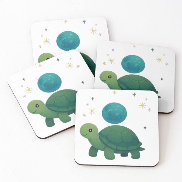Item preview, Cosmic Turtle Guardian – Cute Space Animal Illustration designed and sold by ELVIN DESIGNS.