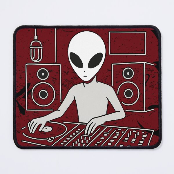 Item preview, Alien Music Producer – Minimal Blacki Red and White Studio DJ Design designed and sold by Joy-Points.