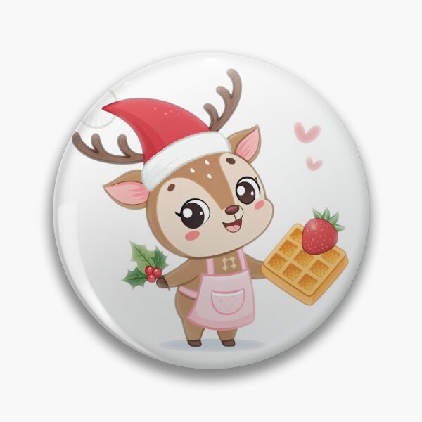 Item preview, Cute Christmas Reindeer with Waffle – Sweet Holiday Joy by Vivo Studio Reindeer with Cupcake – Sweet Christmas Magic by Vivo Studio designed and sold by VivoStudio.