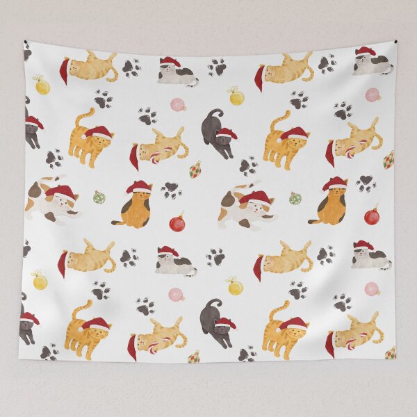 Item preview, Cute Holiday Cat Pattern designed and sold by Trueli0n.