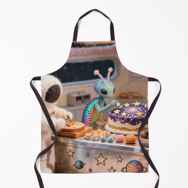 Item preview, Cosmic Kitchen Celebration Inside Cozy Space Station designed and sold by ArtComixHaven.